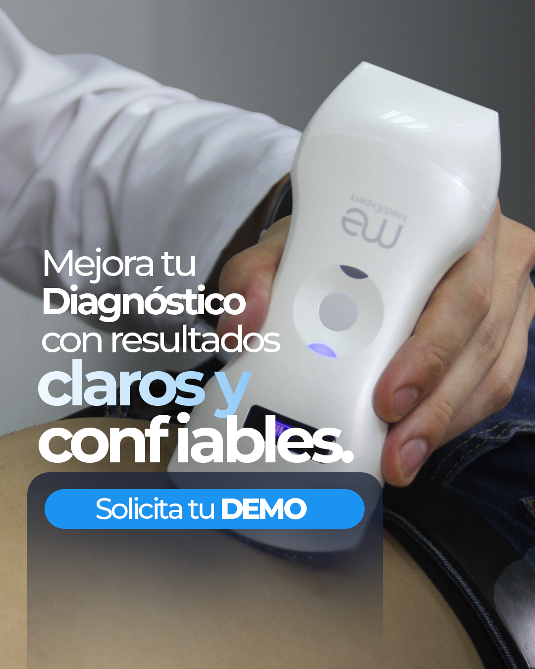 Equipo POCUS, transductor convexo y lineal.